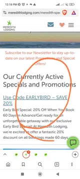 EARLYBIRD coupon verification screenshot
