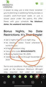 BONUS2NIGHTS coupon verification screenshot
