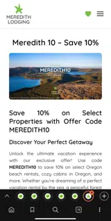 MEREDITH10 coupon verification screenshot