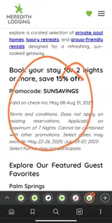 SUNSAVINGS coupon verification screenshot