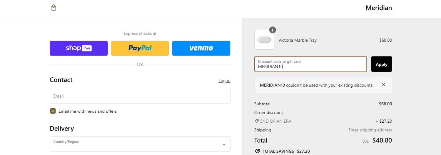 Meridian Promo Codes 10 Off July 2024