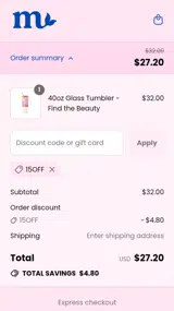 15OFF coupon verification screenshot
