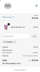 TRYBREKKY coupon verification screenshot