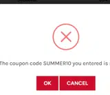 SUMMER10 coupon verification screenshot