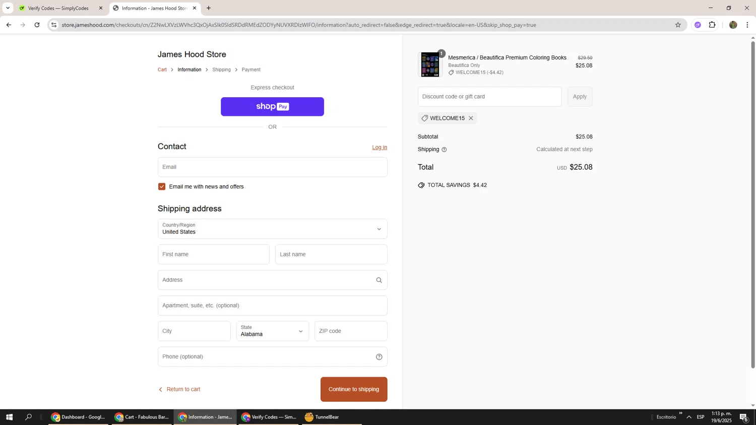 Mesmerica checkout page showing Mesmerica promo code box | Screenshot taken by SimplyCodes community member on Jun 19, 2025