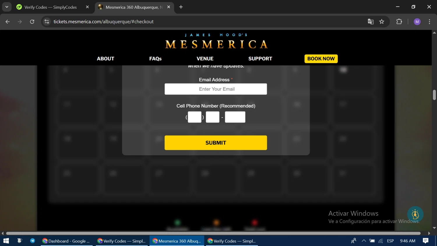 Mesmerica promo code screenshot showing code MESMERICAFAMILY applied at Mesmerica checkout page. Uploaded by SimplyCodes community member CodeLegend9632 on May 10, 2025