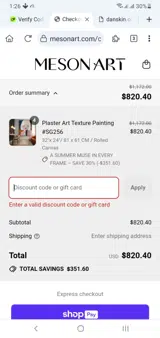 FIR30 coupon verification screenshot