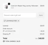 ladymalicysin coupon verification screenshot