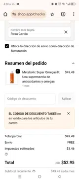 Take5 coupon verification screenshot