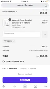 Take5 coupon verification screenshot