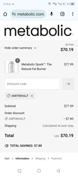 Amyinhalf coupon verification screenshot