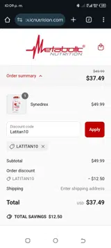 Latitan10 coupon verification screenshot