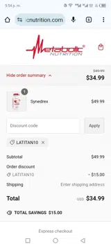 Latitan10 coupon verification screenshot