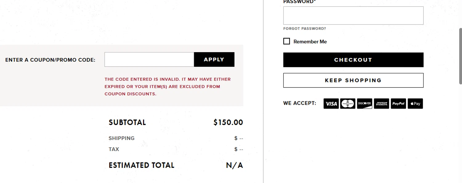 Metallica checkout page showing Metallica promo code box | Screenshot taken by SimplyCodes community member on Mar 14, 2025