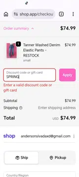 Metallic Market coupon verification screenshot
