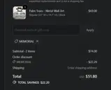 MEMORIAL coupon verification screenshot