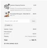 CART25 coupon verification screenshot