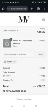 10OFF coupon verification screenshot