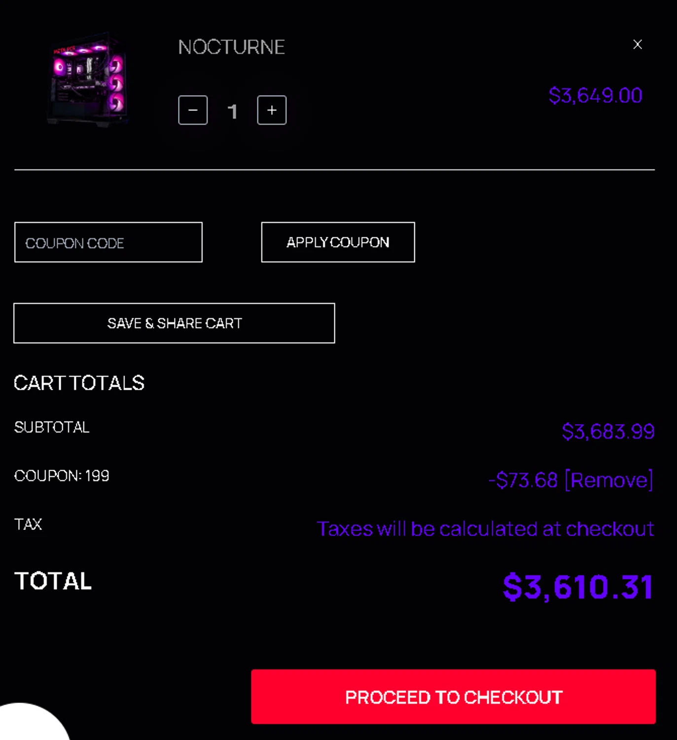 META PCs coupon code screenshot showing code 199 applied at META PCs checkout page. Uploaded by SimplyCodes community member Gotoloco on Jul 23, 2025