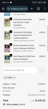 ZOPE5 coupon verification screenshot