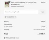 WELCOME50 coupon verification screenshot
