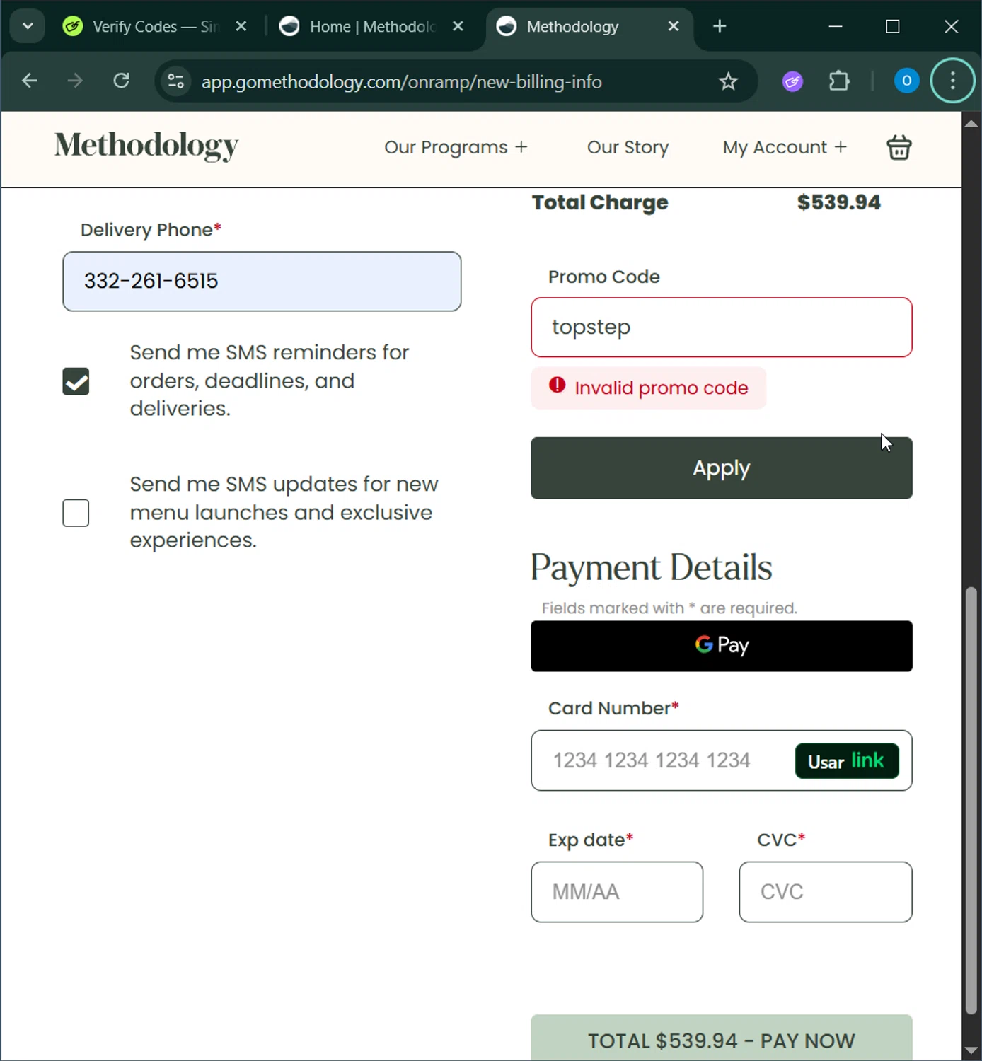 Methodology promo code screenshot showing code LISA applied at Methodology checkout page. Uploaded by SimplyCodes community member _____________ on Jan 22, 2026