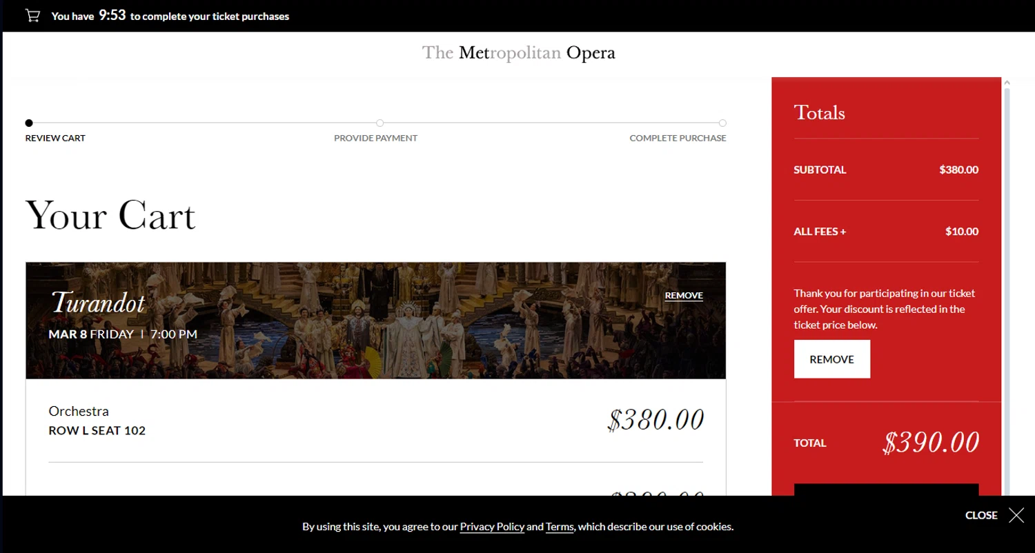 how to use Metropolitan Opera coupons