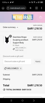Metro Brazil coupon verification screenshot