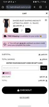 Metro Brazil coupon verification screenshot