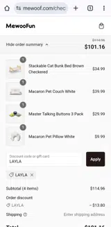 LAYLA coupon verification screenshot