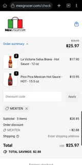 MEXITEN coupon verification screenshot