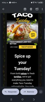 TACOTUES25 coupon verification screenshot
