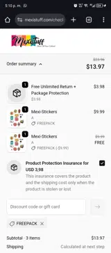 FREEPACK coupon verification screenshot