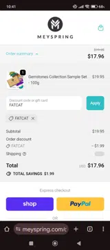 FATCAT coupon verification screenshot