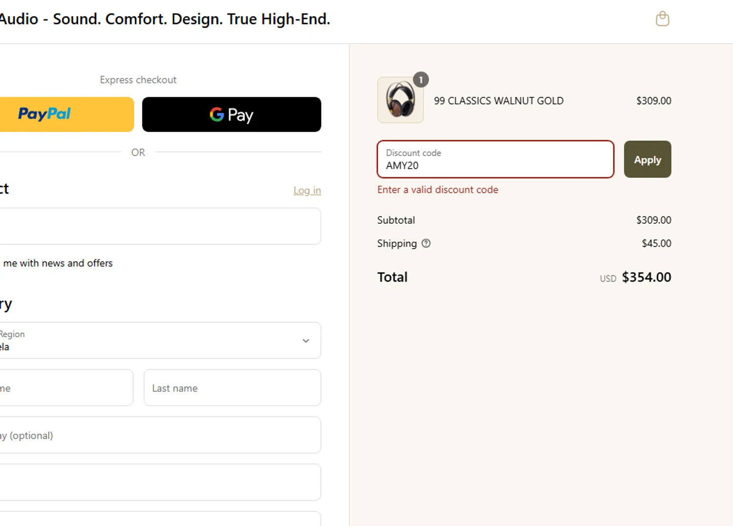 Meze Audio discount code screenshot showing code AMY20 applied at Meze Audio checkout page. Uploaded by SimplyCodes community member LieutenantGhost on Jul 21, 2025