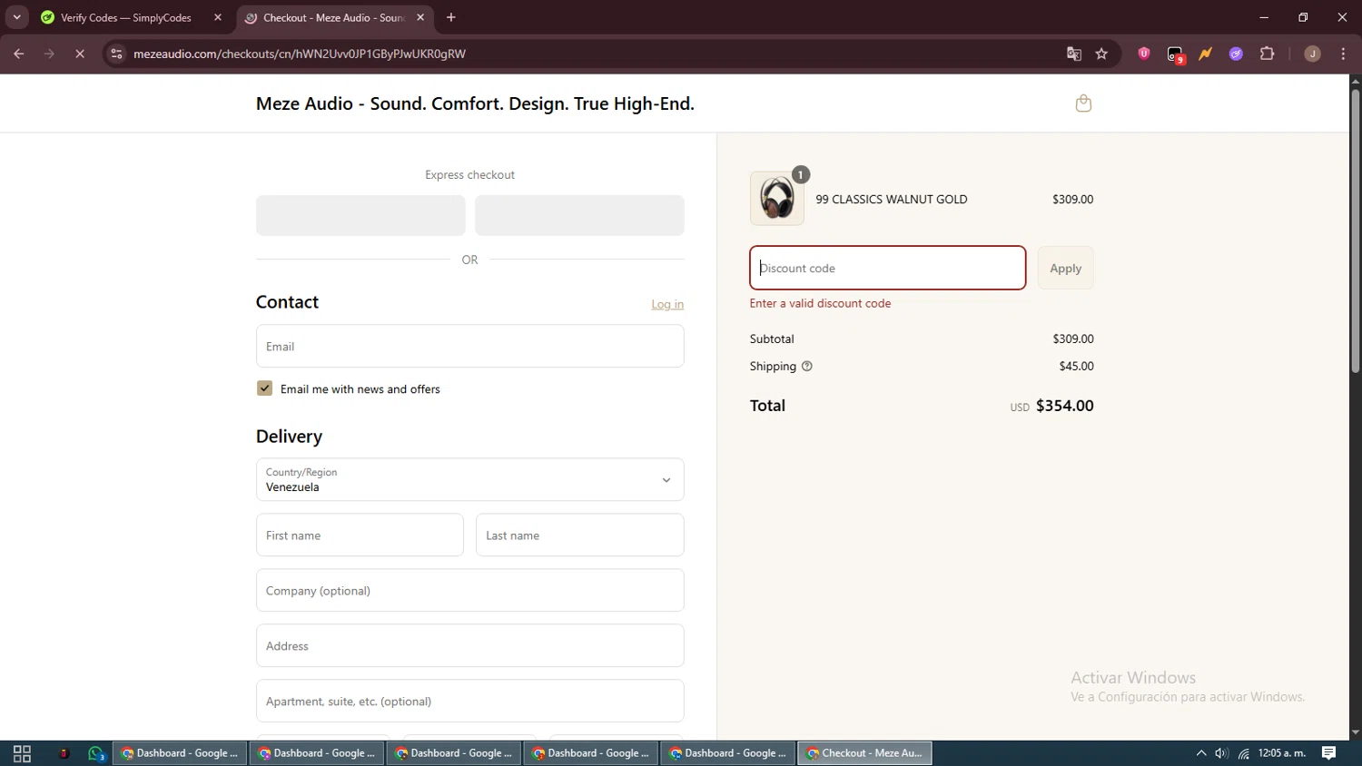 Meze Audio discount code screenshot showing code Audio20 applied at Meze Audio checkout page. Uploaded by SimplyCodes community member ShrewdAdmiral5920 on Sep 2, 2025