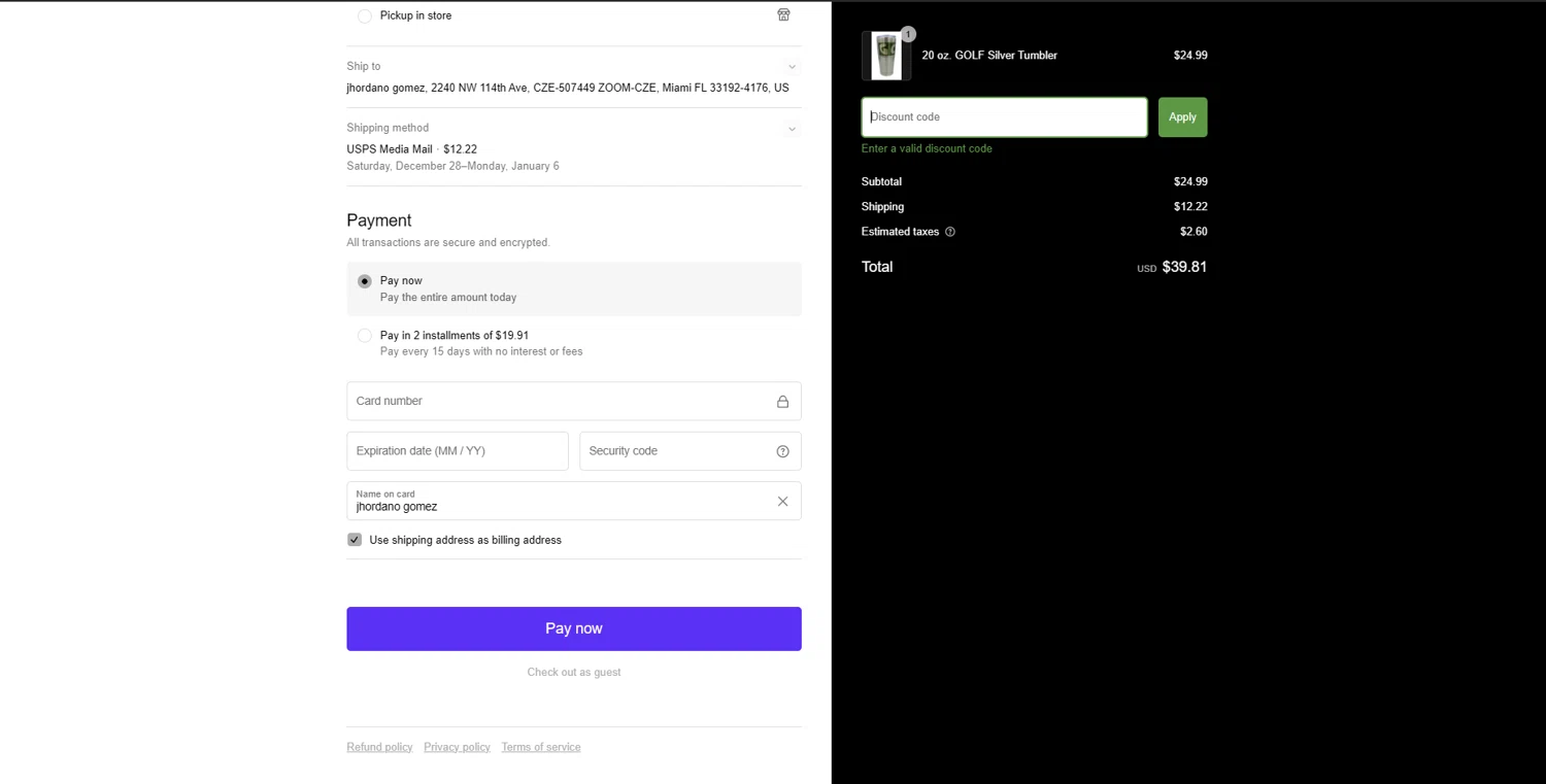 MFS Supply promo code screenshot showing code WINTER10OFF applied at MFS Supply checkout page. Uploaded by SimplyCodes community member Jgomez on Jan 6, 2025