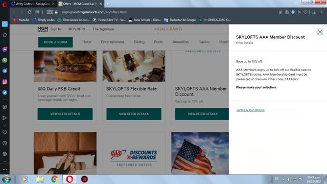 MGM Grand checkout page showing MGM Grand promo code box | Screenshot taken by SimplyCodes community member on Mar 19, 2022