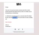 SORRY15MIA coupon verification screenshot