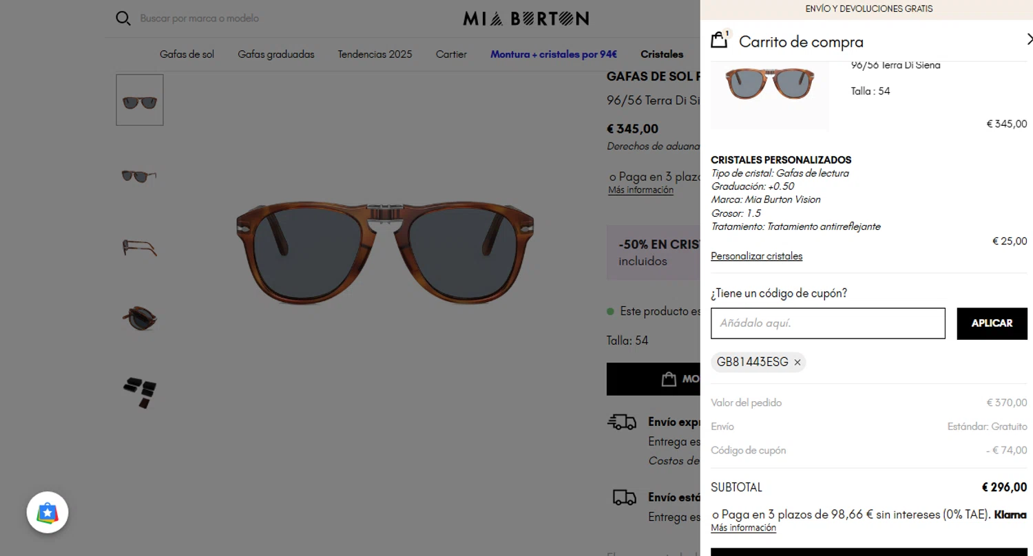 Mia Burton coupon code screenshot showing code GB81443ESG applied at Mia Burton checkout page. Uploaded by SimplyCodes community member Moonkey on Jun 19, 2025