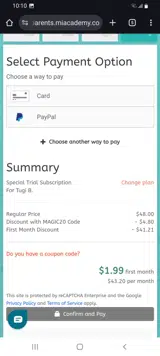 MAGIC20 coupon verification screenshot