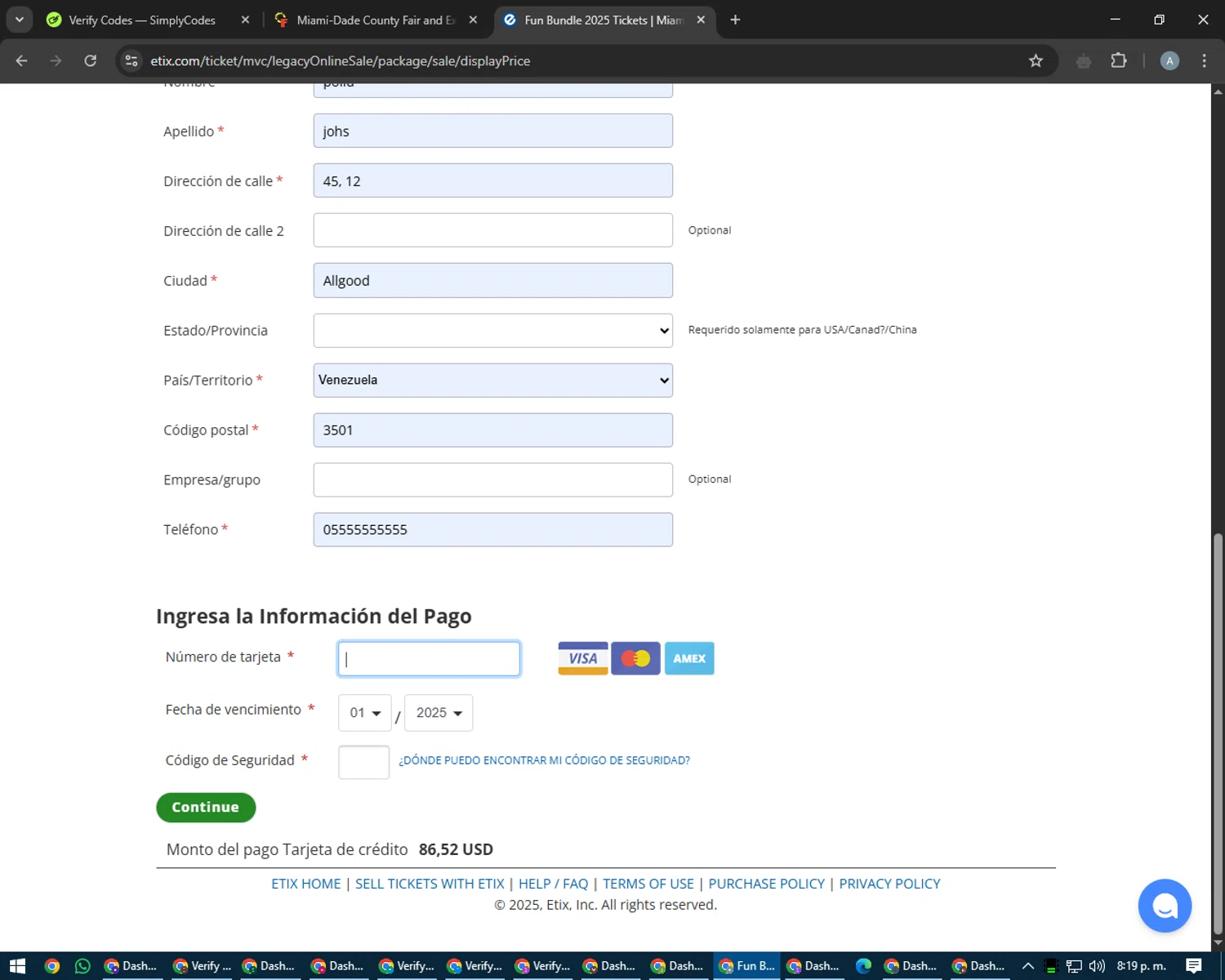 Miami-Dade County Fair and Exposition promo code screenshot showing code EASTER applied at Miami-Dade County Fair and Exposition checkout page. Uploaded by SimplyCodes community member trippieredd on Mar 29, 2025