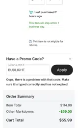 Miami Dolphins coupon verification screenshot