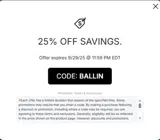 BALLIN coupon verification screenshot
