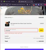 Miami Links coupon verification screenshot