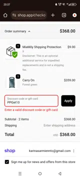 PPGet10 coupon verification screenshot