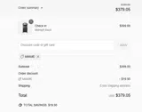 MIAME coupon verification screenshot