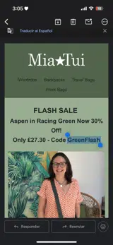 GreenFlasH coupon verification screenshot