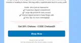 Chelsea20 coupon verification screenshot
