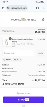 Michael Gabriels coupon verification screenshot